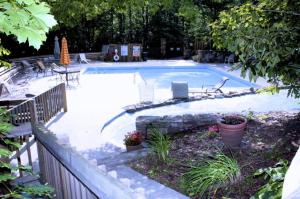 pool by garden in the mountain